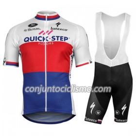 Conjunto Maillot + Culotte Corto con tirantes 2017 Quick-Step Floors Campeonato de la República Checa